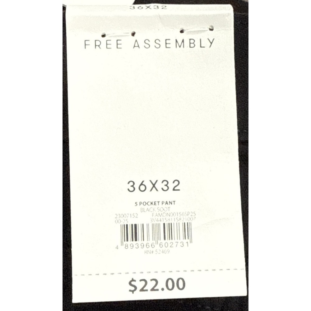 Free Assembly Black Jeans Straight Leg 5 Pocket Modern - New With Tags - Picture 15 of 15